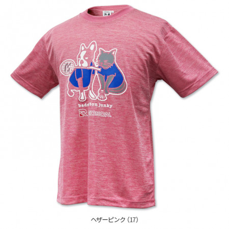 バドミントンジャンキーコラボTシャツ RD-BJ201（ヘザーピンク）